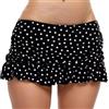 Generic Mini gonna da donna a vita bassa con volant increspato mini gonna da bagno con slip hipster bikini costume da bagno nero/a pois, taglia S, Nero , S