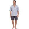Henry Terre Pigiama da uomo con pantaloncini e maglietta a maniche corte Karl, taglie 3XL-5XL, taglie forti, in cotone, con bottoni, antracite., 3XL
