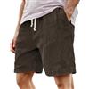 JokeLomple Pantaloncini Casual da per l'uso Quotidiano. Pantaloncini Leggeri e Comodi per la Primavera e L'Estate. Design Solido e Versatile per Outfit Rilassati. (Brown, L) #114
