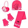 Disney Minnie Mouse Cappello, Sciarpa, Guanti e Paraorecchie per Ragazze, Berretto Invernale per Bambina Design Scintillante, Regalo per Bambine | Fuchsia