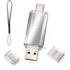 lUCKGOOD886 Chiavetta USB 2 in1 128 GB, Type C Pendrive 128GB USB C Flash Drive 128 Giga 2-in-1 OTG Penna USB 128 GB per PC/Tablet/Laptop/Smartphone con Tipo C, Xiaomi/Oneplus/Huawei (Silver)