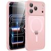 TQIAHF Magnetica Cover per iPhone 17 PRO Max con 2 Pellicola Vetro Temperato Protezione Schermo Compatibile con Magsafe Case Militare Antiurto Opaca Telefono Custodia per iPhone 17 PRO Max,Rosa