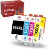 Toner Kingdom 934XL 935XL Cartucce d'inchiostro Sostituzione Compatibili per HP 934XL 935XL per HP Officejet Pro 6230 6830 6820 6812 6815 6835 6815 (1 Nero, 1 Ciano, 1 Magenta, 1 Giallo)