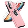 LeYi Cover per Samsung A56/A36 5G 256/128 GB con 2 Vetro Temperato+Pellicola Fotocamera,Rotante 360° Magnetico Silicone Militare Antiurto Custodia per Cellulare Samsung Galaxy A 56/A 36 5G,Rosa