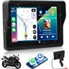 CAMECHO [2026] Carplay Motorbike Navi Schermo per Moto, 5 Pollici HD Touch Screen Impermeabile Dispositivi di Navigazione Moto con Seenza Fili Carplay Android Auto Bluetooth Display avec GPS FM EQ