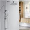 Auralum Colonna Doccia senza Miscelatore, Colonna Doccia Acciaio Inox con Saliscendi Doccia Altezza Regolabile 72-110cm, Saliscendi Doccia con Soffione a Muro, Asta Doccia con Soffione e Doccetta