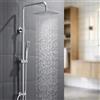 Auralum Colonna Doccia senza Miscelatore, Colonna Doccia Acciaio Inox con Saliscendi Doccia Altezza Regolabile 72-110cm, Asta Doccia con Soffione e Doccetta, Ideal Standard Gruppo Doccia per Vasca