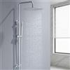 Auralum Colonna Doccia senza Miscelatore, Colonna Doccia Acciaio Inox da Muro con Saliscendi Doccia Altezza Regolabile 72-110cm, Asta Doccia con Soffione Doccia 30cmx30cm e Doccetta per Vasca Bagno