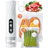 Babacom Macchina Sottovuoto Alimenti Portatile con Serbatoio Visibile, 60kPa Potente Vacuum Sealer, Sigillatura Auto e Modalità Impulso per Alimenti Delicati Sigilla Barattoli,20 Sacchi Riutilizzabili