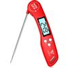 DOQAUS Termometro Cucina,3s Lettura Istantanea Termometro da Cucina Digitale Professionale, Display LCD con Controluce, Auto-On/off Termometro Carne per BBQ Latte Vino Olio Acqua Alimenti(Rosso)