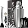 YARRAMATE Shaker Set Whisky & Cocktail - Dosatore Professionale in Acciaio Inossidabile 304, Jigger, Misurino, Kit Barman con Boston Shaker e Accessori per Mojito, Gin Tonic e Aperitivo