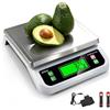 LICHUXIN Bilancia da Cucina Digitale 40kg/88 lbs, Acciaio Inossidabile Bilancino con 6 unità g/kg/lb/oz/ml/latte ml Bilance Alimenti, con Funzione Tara e Display LCD per panifici Mense e pizza bianco
