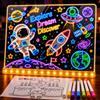Ntrjtrss Lavagnetta in Acrilico con Luci LED, Lavagna Promemoria LED Con 7 Colori penna e supporto 20x30cm Riutilizzabile Lavagnetta, per Bar Ristoranti