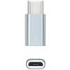 PRENDELUZ Adattatore da USB-C a Micro USB, in alluminio grigio, compatibile con ricarica e trasferimento dati per dispositivi mobili.