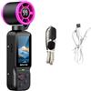 CAZSTYK 1080P Pocket Camera Videocamera Palmare Stabilizzata Videocamera Stabilizzata Rotazione di 180 Gradi per Ciclismo Raffreddamento Indossabile