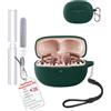 toergy Custodia antiurto in silicone impermeabile per HONOR Earbuds Clip Pro, custodia morbida e sottile con cordino, portachiavi e kit di pulizia, verde