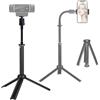 Tentucro Supporto per webcam portatile, treppiede estensibile per fotocamera, con mini braccio a collo di cigno per telefoni cellulari, webcam Logitech C922 C930e C920S C920 C615, fotocamere leggere