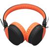 Meliconi Mysound Speak Bt Style Cuffie Stereo On-Ear Wireless Bluetooth 4.2 Ripiegabili, Microfono E Comandi Multi-Funzione, Nera E Arancion