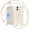 Kilbnom Magnetica Cover per iPhone 11 con Cordino, Gänseblümchen Aesthetic Fiori Motivo Estivi Disegno con Tracolla laccio, Compatibile con MagSafe,Silicone Case con Corda per iPhone 11 6,1
