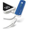 cellularline Cellular Line Pocket Charger Smart Caricabatteria USB Portatile, 2200 mAh, Blu