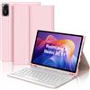 IVEOPPE Tastiera per Xiaomi Redmi Pad 2/ Remi SE 11, Cover con Tastiera Rimovibile, Keyboard Italiano QWERTY Bluetooth, Custodia con Portapenna, Rosa