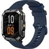 GIOPUEY 22mm Cinturini Compatibile con Blackview W60/W70 Pro/W80 PRO, Morbido Silicone Cinturino [Resistente all'Usura] [Traspirante] - Dark Blue