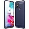 Cruzerlite Custodia per Moto G30, Custodia per Moto G10 Power, Cover per Moto G10, Carbon Fiber Texture Cover Shock Absorption (Blue)