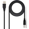 Levitantes Cavo USB 2.0 tipo A a USB tipo B per stampanti 3m cavo nero A/M-B/M