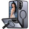 Fofvccv Custodia Magnetica per Samsung Galaxy A17, Cover Dissipazione del Calore Sottile con Soporte invisible Antiurto Militare per Cellulare anti-impronta per Galaxy A16 / Galaxy F17（5G - FX Black