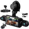 CAMECHO 4 Canali 2K Dash Cam Auto, Telecamera integrata anteriore/sinistra/destra/posteriore con WiFi Display IPS 3'' Visione Notturna registrazione in loop sensore G
