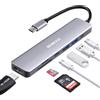 DEMKICO 7 in 1 DEMKICO Multiporta USB C Hub con 4K HDMI, lettore SD/TF, 2 porte USB, porta di trasferimento dati USB C, ricarica PD da 87W, compatibile con MacBook Pro Air/XPS e altri dispositivi USB C