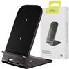 Allity Caricatore wireless Qi da 15 W, con funzione di supporto, pieghevole, ricarica rapida USB-C per iPhone, Android, caricatore induttivo con supporto per cellulare, alluminio, grigio