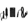 vhbw caricatore compatibile con Panasonic DMC-FX2 EG, DMC-FX7 EG, CGA-S004 camera - Base di carica + cavo auto + spia di carica