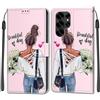 KENHONER Custodia per Samsung Galaxy S25 Ultra, ragazza | Portafoglio Pelle PU, Magnetica, Resistente Agli Urti, Scomparto Carte Credito, Pieghevole, Flip Libro, Motivo