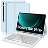IVEOPPE Tastiera Samsung Galaxy Tab S9 FE Plus 12.4 2023, Cover Tastiera Samsung tab S9 Plus, Tastiera Italiano Rimovibile Bluetooth per Galaxy Tab S9FE/S9 + 12.4, Cielo blu