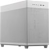 ASUS Prime AP201 Case MicroATX 33 litri, pannelli laterali tool-free e mesh quasi filtrante, supporto per dissipatori da 360mm, schede grafiche lunghe fino a 338 mm e PSU ATX standard, Bianco