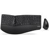 Perixx Periduo-605, tastiera ergonomica wireless split e mouse verticale, poggiapolsi regolabile e tasti a basso profilo a membrana, UK QWERTY