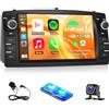iSpchen 4+64G Autoradio Android 14 per Toyota Corolla 2000-2006 con Carplay Android Auto touchscreen da 7 pollici 2 Din Bluetooth EQ Mirror Link WiFi Navi FM/RDS DSP HiFi SWC Schermo Diviso Camere di