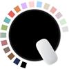Hsurbtra Tappetino per mouse, piccolo, rotondo, con texture premium, 22,1 x 22,1 cm, nero, bordo cucito, antiscivolo, impermeabile, in gomma, carino e grazioso tappetino per computer, per ufficio