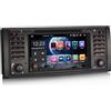 Erisin 8-Core Android 14 Bluetooth 5.0 DVD Autoradio per BMW Serie 5 E39 M5 7 pollici Schermo Tattile Supporta GPS Navigatore Wireless CarPlay Android Auto DAB+ FM Radio OBD TPMS RDS 4GB RAM+64GB ROM