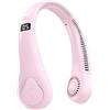 RZXBB Ventilatore a collo - Ventilatore portatile - USB ricaricabile senza foglie - 1200 mAh 5 velocità ventilatore a mano per escursioni, sport all'aria aperta, viaggi, casa (rosa)