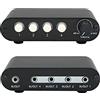 TENEALAY 4-Way 3.5mm Stereo Audio Switch Input Sorgente Segnale Selettore Selettore Splitter Box con Line Volume Controller (4 in 1 Out/1 in 4 Out) - MC41