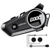 YYTFY Auricolare Bluetooth per moto con assistente vocale per casco citofono auricolare IP67 impermeabile/durata della batteria 1500 mAh altoparlanti per casco adatto per la maggior parte dei caschi e