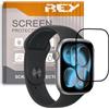 REY Pellicola salvaschermo 3D per Apple Watch Series 11 42MM, Nero, Vetro temperato, Copertura Completa, Pellicola Protettiva Protezione Schermo, 3D / 4D / 5D