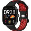 GIOPUEY Cinturini Compatibile con Redmi Watch 4, Morbido TPU Cinturino [Design a Colori di Giunzione] - Black/Red