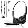 Voistek USB Cuffie con Microfono per PC, 4-in-1 Tipo C/USB-A/3,5 mm/2,5 mm Jack, Cuffie Filo Microfono con Cancellazione del Rumore per Ufficio, Call Center, Online Chat, Corsi, Smartphone, Computer