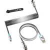 ATTACK SHARK C01 ULTIMATE RGB Cavo Spiralato per Tastiera Gaming, Supporto 8000Hz e Rapid Trigger, Cavo per Tastiera Meccanica da USB-C a USB-A con Aviatore, Doppio Intreccio, Grigio sfumato