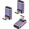 aceyoon Connettore angolare USB C 90 gradi, 3 pezzi PD 240 W USB C maschio a femmina 8 K @60 Hz video tipo C adattatore USB C prolunga angolare per iPhone, MacBook Pro, iPad Pro, tablet, laptop