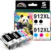 colorfly 912XL multipack cartucce compatibili con HP 912 912XL Cartuccia stampante per HP OfficeJet 8010 8012 8014 8015 OfficeJet Pro 8022 Cartucce 8020 8024 8025 8023,5 Pack
