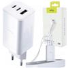 Allity GaN USB C Caricatore 65W 3 porte PD Caricatore rapido 2X USB-C 1x USB-A ATC-01-65WACC Alimentatore compatto Power Adapter Charger Bianco
